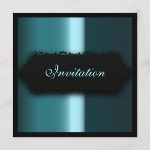 Elegante Events Aquamarin Blue Green Black Einladu Einladung
