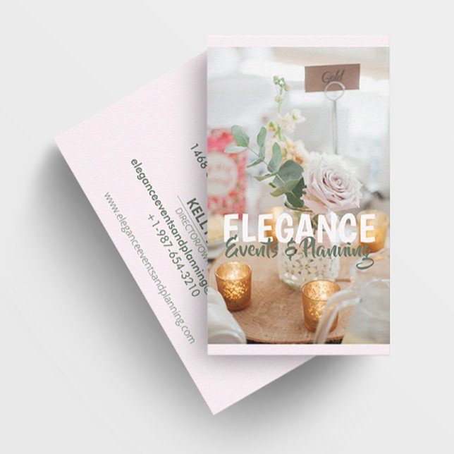 Elegante Events & Planning Business Card Visitenkarte (Von Creator hochgeladen)