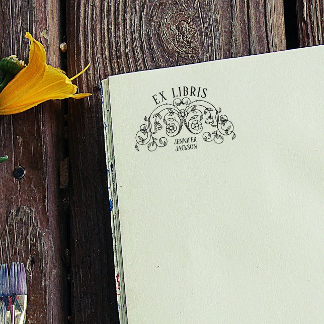 Elegante Ex Libris Buchzeichen Vintage Blume Buch Gummistempel (Von Creator hochgeladen)