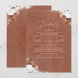 Elegante Exotic Boho Hochzeitdetails Begleitkarte