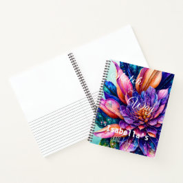 Elegante exotische Blume, Aquarellbilder-Notebook Notizbuch