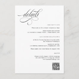 Elegante Extravagante Hochzeitdetails Begleitkarte