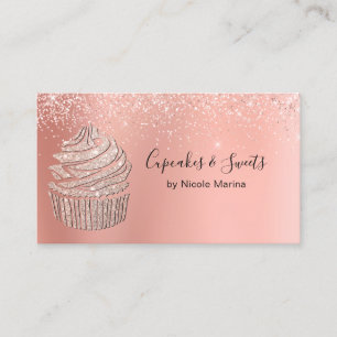 Elegante Extravagante Imitate Rose Gold Cupcake Sü Visitenkarte