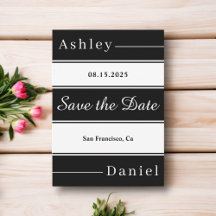 Elegante Extravagante Schwarz-Weiß Streifen Chic W