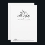 Elegante Extravagante SkriptWedding Well Wünsche Hinweiskarte<br><div class="desc">Dieses extravagante Drehbuch Hochzeit auch Wünsche Ratschläge Karte ist perfekt für eine rustikale Hochzeit. Das schlichte und elegante Design zeichnet sich durch klassische und extravagante Schrift-Typografie in Schwarz aus. Diese Karten sind ideal für Hochzeiten, Brautparty, Babydusche, Graduiertenfest u.v.m. Personalisieren Sie die Karten mit den Namen der Braut und Bräutigam, den...</div>