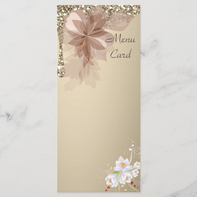 Elegante Extravaganza Wedding Menu Card Menükarte (Vorderseite)
