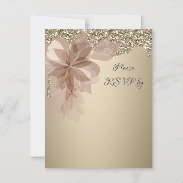Elegante Extravaganza Wedding RSVP Response Card Karte (Vorderseite)