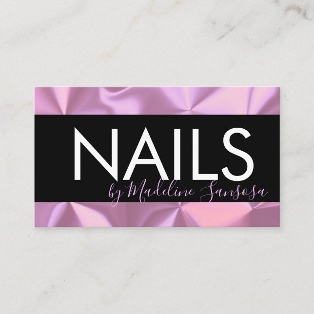 Elegante Eyelash Techniker Pink Silk Business Card Visitenkarte (Vorderseite)