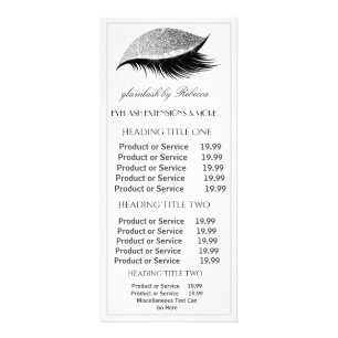 Elegante Eyelashes White Pricing Service Rackkarte Werbekarte