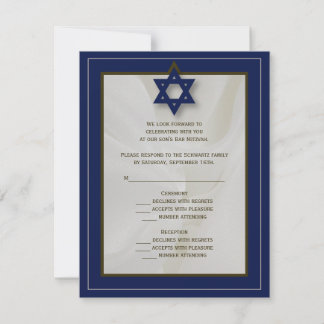 Elegante Fabric Bar Mitzvah UAWG Replik Card in de RSVP Karte