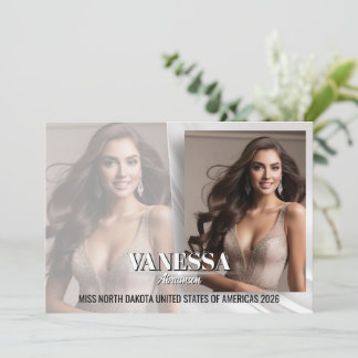 Elegante Fade Pageant Autograph Comp Card Feiertagskarte