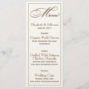 Elegante Faith Hope and Liebe Wedding Menu Card Menükarte