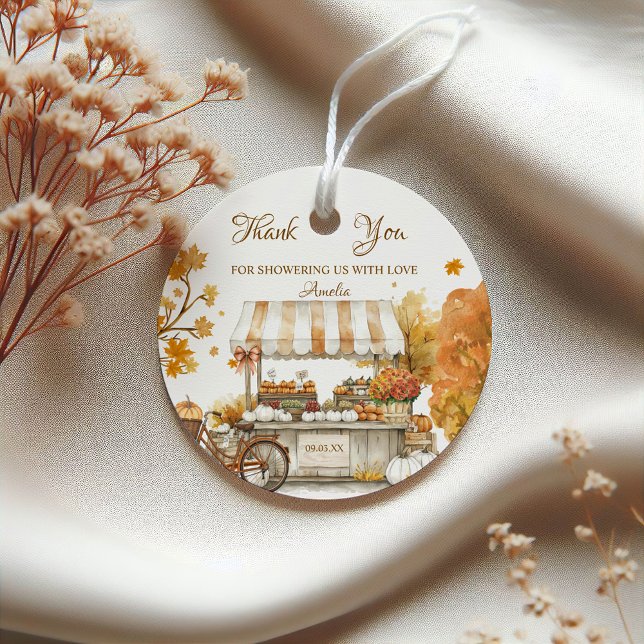 Elegante Fall Bauern Market Baby Dusche Vielen Dan Geschenkanhänger (Von Creator hochgeladen)