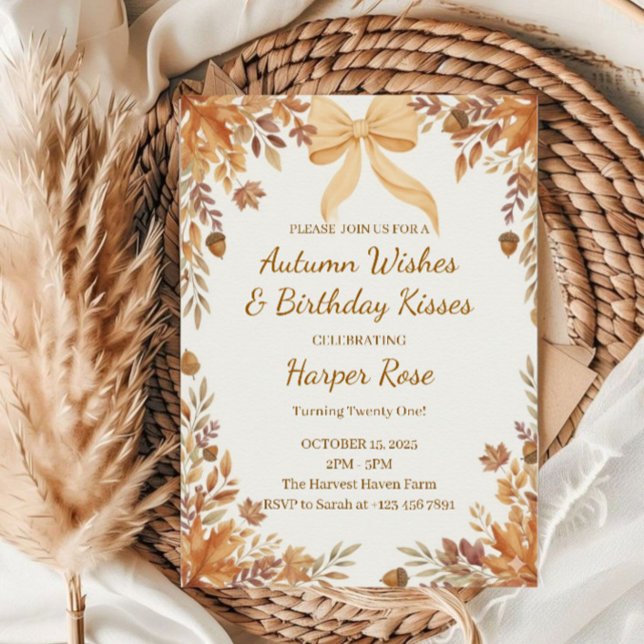 Elegante Fall Birthday Einladung (Von Creator hochgeladen)