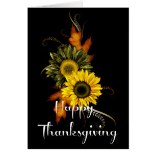 Elegante Fall Blume Erntedank Card 1