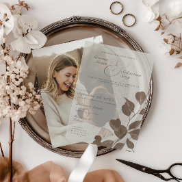 Elegante Fall Botanische Ash-Overlay-Hochzeit