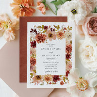 Elegante Fall Botanische Hochzeit Einladung