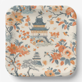 Elegante Fall Chinoiserie Papierplatte Pappteller