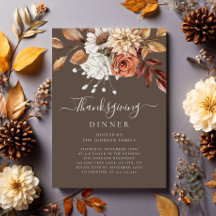 Elegante Fall Floral Erntedank Abendessen