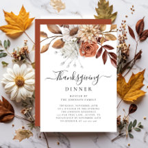 Elegante Fall Floral Erntedank Abendessen