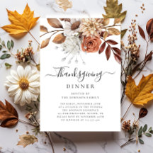 Elegante Fall Floral Erntedank Abendessen
