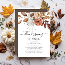 Elegante Fall Floral Erntedank Abendessen