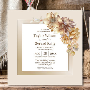Elegante Fall Floral Wedding Einladung
