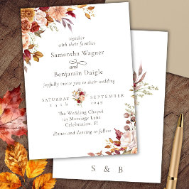 Elegante Fall Floral Wedding Einladung