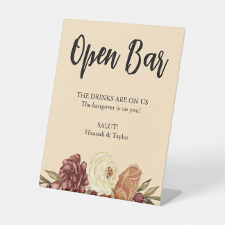 Elegante Fall Floral Wedding Sockelschild