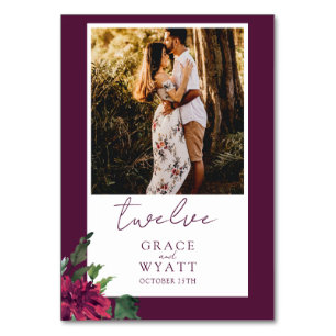Elegante Fall Foto Hochzeitskarten für Tischnummer