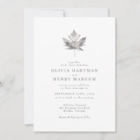 Elegante Fall Silver Maple Leaf Hochzeit