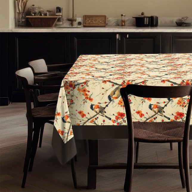 Elegante Fall Tablecloth Birds Whimsical Florals Tischdecke (Elegant Fall Tablecloth Birds Whimsical Florals)