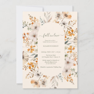 Elegante Fall Wasserfarbäpfel und Blume Einladung