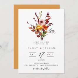 Elegante Fall Watercolor Bouquet Einladung zur Hoc