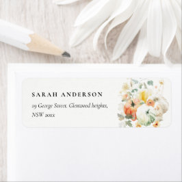 Elegante Fall Wildblume Pumpkin Wasserfarbe Adress