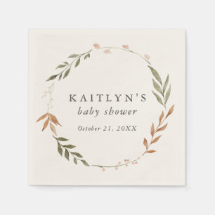 Elegante Fall Wreath Baby Shower Serviette
