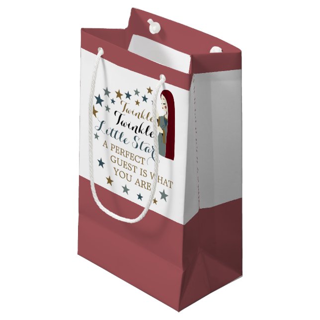 Elegante Falling Stars, Baby Duwer Gefallen Kleine Geschenktüte (Vorderseite Schrägansicht)