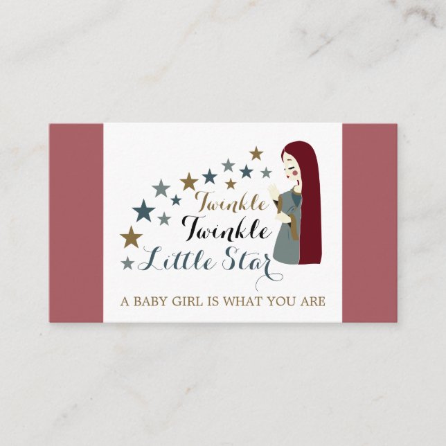 Elegante Falling Stars, Girl's Baby Shower Ticket Begleitkarte (Vorderseite)