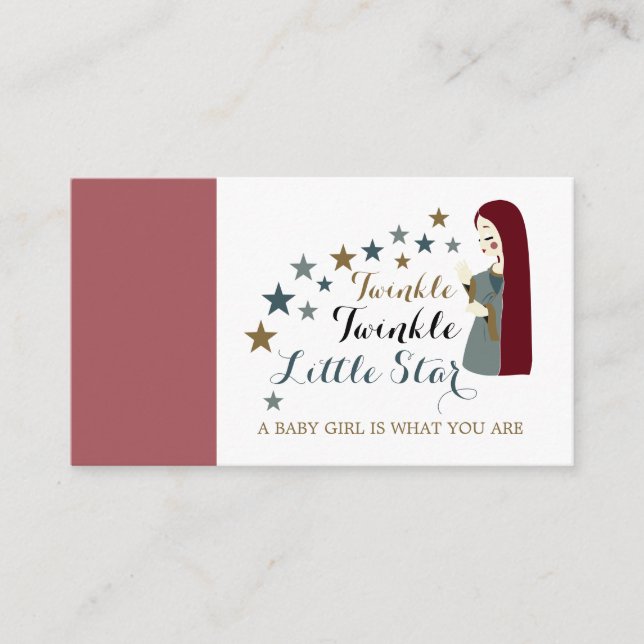 Elegante Fallsterne, Baby Shower Geschenkregister Begleitkarte (Vorderseite)