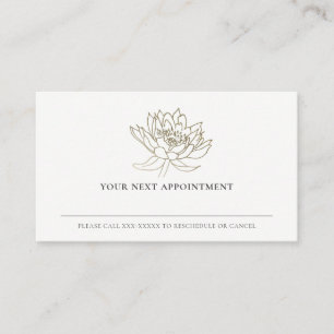 ELEGANTE FALSCHE GOLD-FOLIE LOTUS BLUMEN TERMIN VISITENKARTE