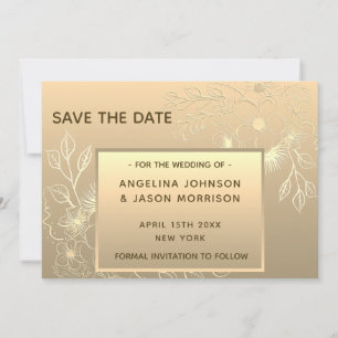 Elegante falsche Gold-Hochzeit Save The Date