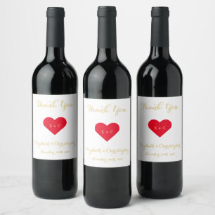 Elegante Falsche Goldschrift Hochzeit Verlobungs H Weinetikett
