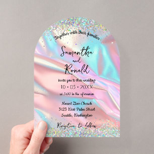 Elegante falsche schillernde Folie und Glitter-Hoc Acryleinladungen