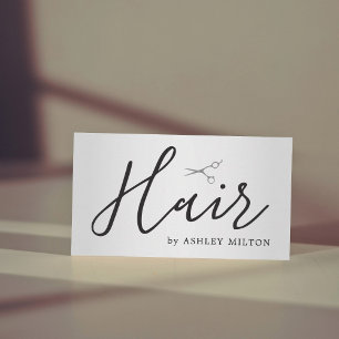 Elegante falsche Silberschere Hairstylist  Visitenkarte