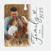 Elegante Familie 2 Foto Weihnachtsmetall