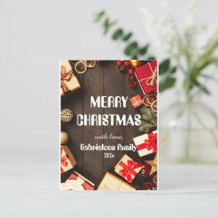 elegante Familie Christmast anpassen Feiertagspostkarte