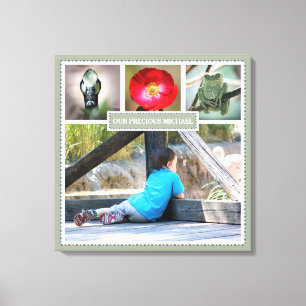 Elegante Familien-Erinnerungens-Foto-Collage mit Leinwanddruck