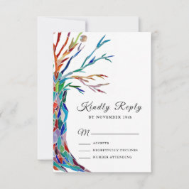 Elegante Familienbaum-Taufe Christening UAWG RSVP Karte