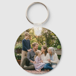 Elegante Familienfoto-Personalisierung Schlüsselanhänger
