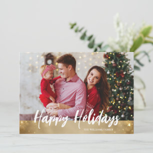 Elegante Familienfoto-Weihnachtskarte Feiertagskarte